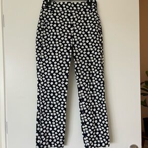 J. Crew Black and White Floral Straight Leg Pants